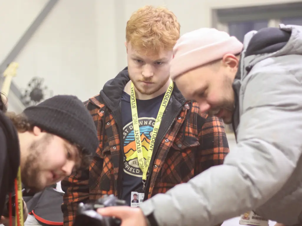 Digital Content Creation team setting up for a shot