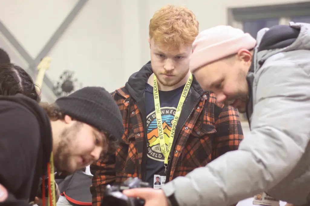 Digital Content Creation team setting up for a shot
