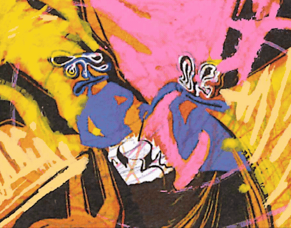 Animation by tutor Tom Humphreys, very colourful swirls and movement.