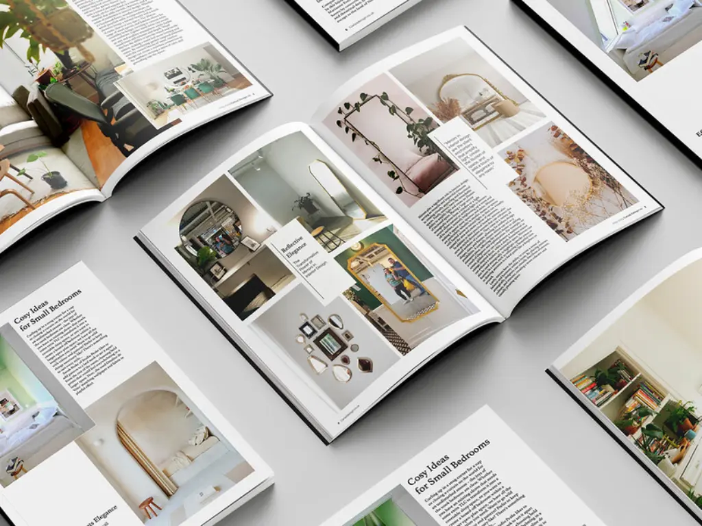 A spread of books laid out on a table.