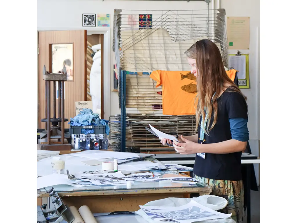 Student working in Post-16 workshops