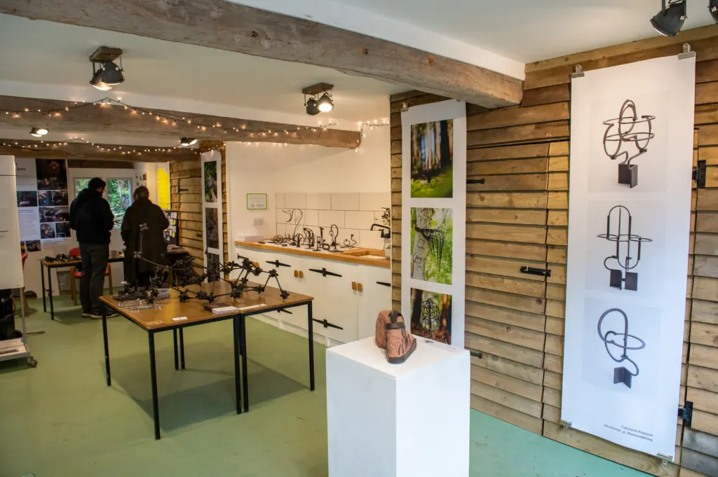 Exhibition of work by postgraduate students of the MA Forged Metal course in situ at Hawkwood college (photo: Oliver Cameron-Swan)