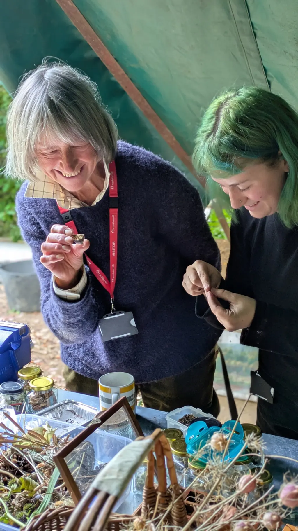 Leslie Greene (Earth Fire Iron co-ordinator) and Ren Garside (artist in residence)