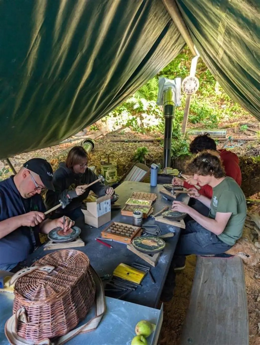 Participating in the collaborative project practising copper repousse inspired by ‘Seeds of Resilience’ theme.